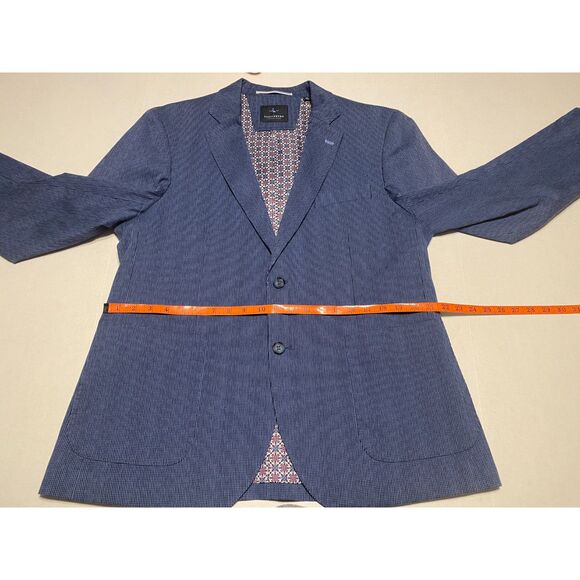 TailorByrd Men's 2 Button Sport Coat Blue Size 44R Fully Lined Stretch Fabric - Picture 14 of 16